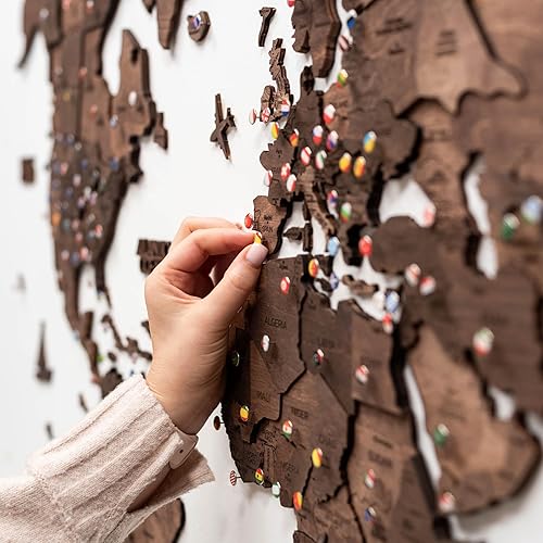 Miniatura 43 de ENJOY THE WOOD 3D Wood World Map Wall Art Large Wood Wall Décor Housewarming Gift Idea Wood Wall Art World Travel Map For Home & Kitchen or Office