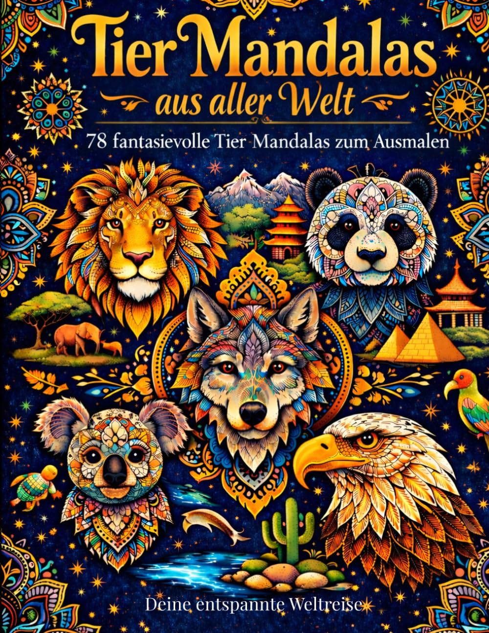 Tier Mandalas aus aller Welt: 78 fantasievolle Tier Mandalas zum Ausmalen