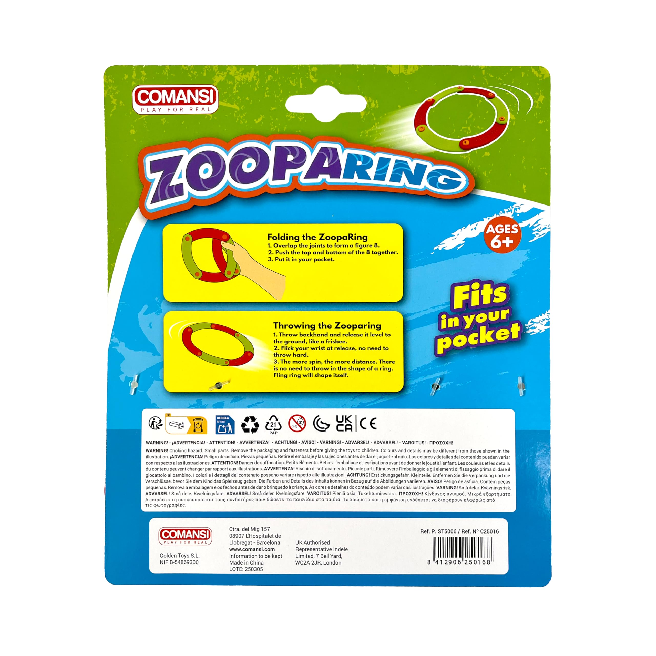 COMANSI Set di acqua include 1 Lancia il tuo zoopaRing il più forte che puoi e vedrai come ritornare facile e sicuro da usare in outdoor e indoor