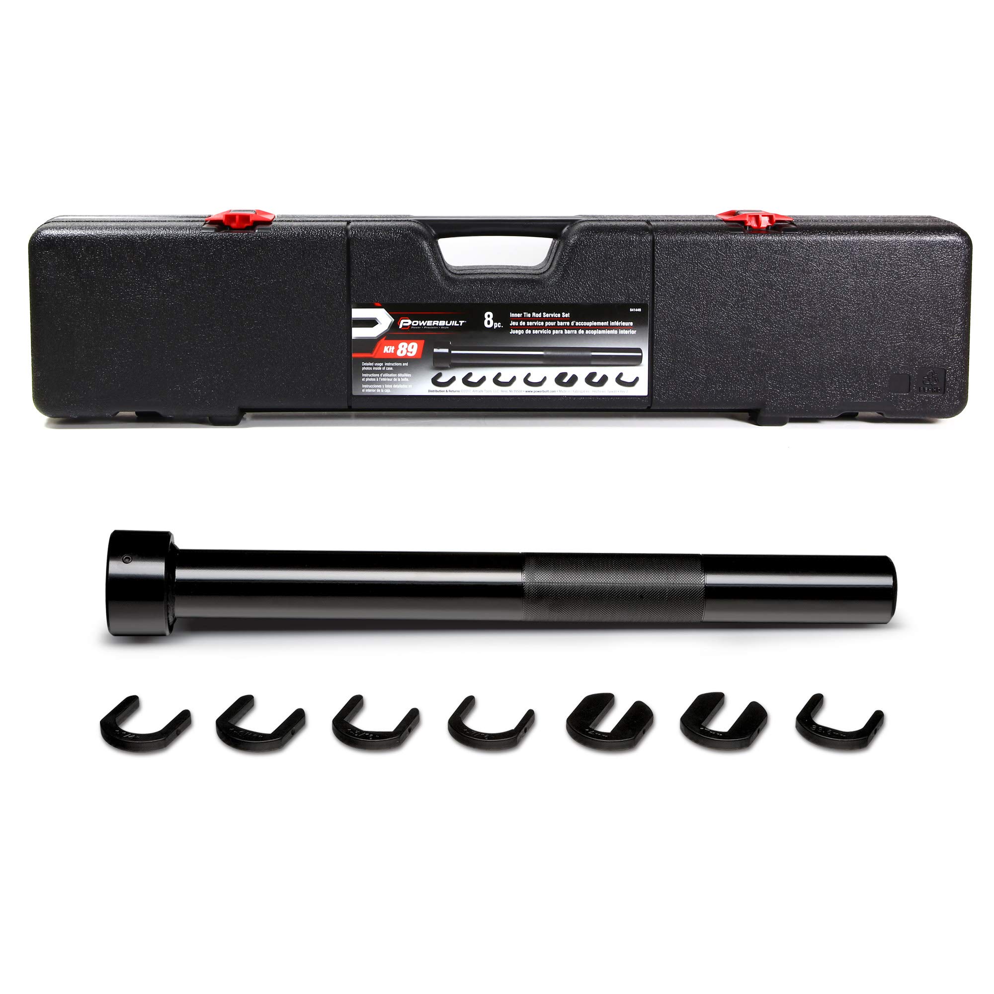 Powerbuilt Inner Tie Rod Kit, Install and Remove Tie Rods, Tool Set Services Vehicles, Trucks, SUVs, Storage Case - 641449