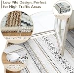 BESTSWEETIE Area Rug 8x10 Washable Rugs for Living Room Boho Farmhouse Geometric Modern Moroccan Soft Low Pile Non Slip Carpet for Bedrooms Kitchen Dining Room, Black Brown