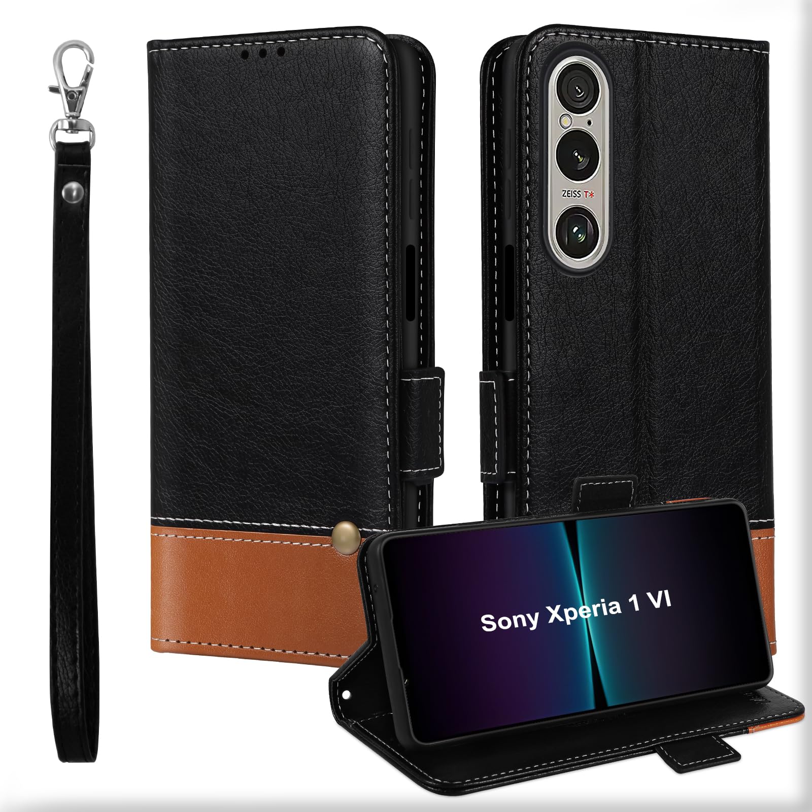 Custodia Per Sony Xperia 1, Cover A Libro In Pelle Con Portafoglio E Supporto, Flip Magnetica Con Slot Per Carte E TPU Interno, Funzione Stand
