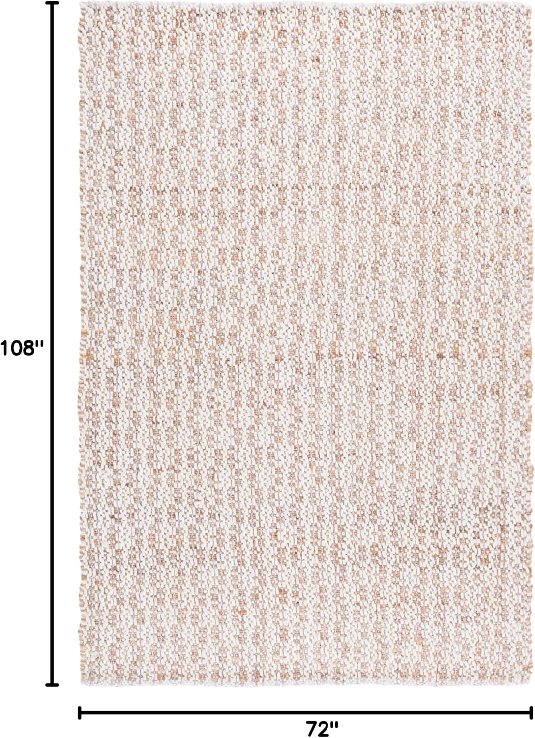 SAFAVIEH Area Rug 6x9 - Natural Fiber Collection - Natural & Pink, Handmade Jute & Wool, Ideal for Living Room, Bedroom, Dining Space (NFB225U)
