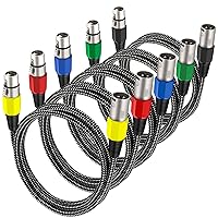 Vista 23 de Cable XLR de 3 pies/2 unidades, cable de micrófono Nylong trenzado equilibrado XLR macho a hembra, cables de conexión de micrófono de alta