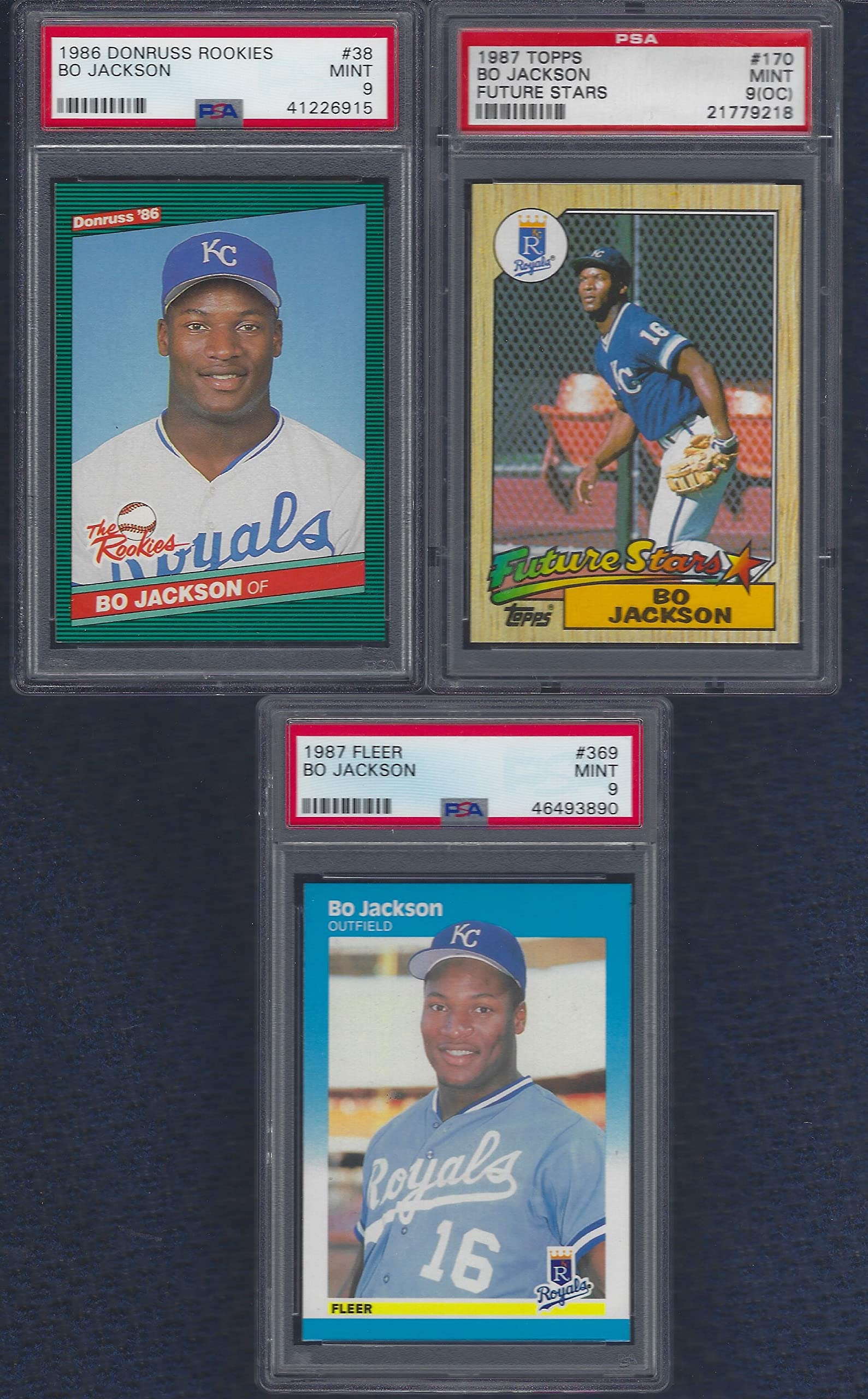 BO JACKSON BASEBALL ROOKIE 3 CARD LOT DONRUSS TOOPS & FLEER GRADED PSA MINT  9 : Collectibles & Fine Art - Amazon.com