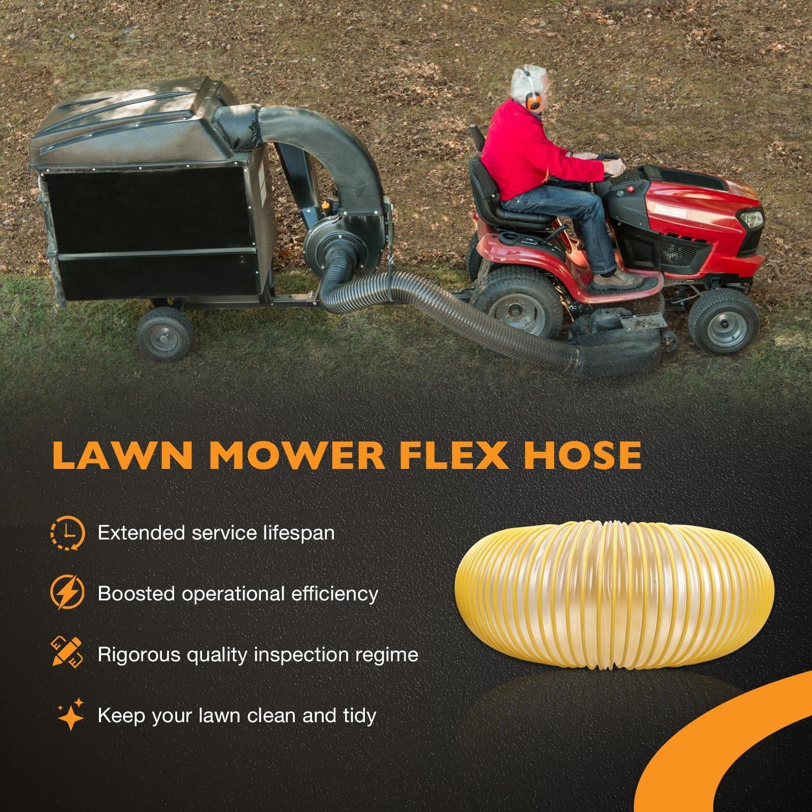HQPASFY Manguera para cortacésped de 4 pies de 8 pulgadas