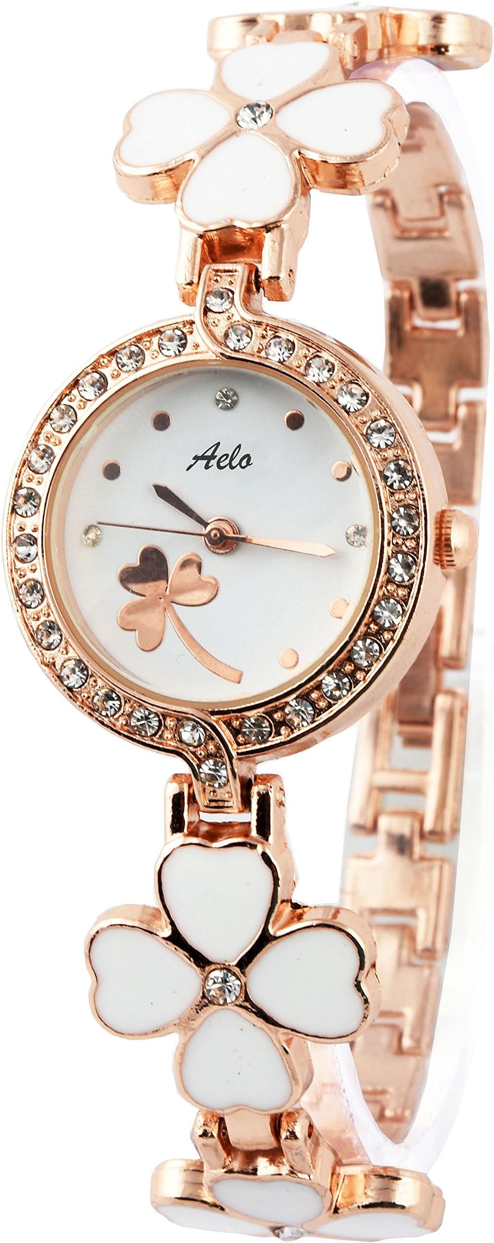Aelo Stylish Analog White Dial Girls Watch - Www1025