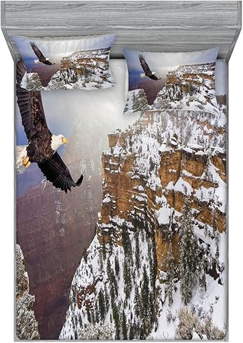 Miniatura 92 de Ambesonne Juego de sábanas bajeras y fundas de almohada de los años 90, patrón geométrico en estilo retro, formas redondas de triángulo de media