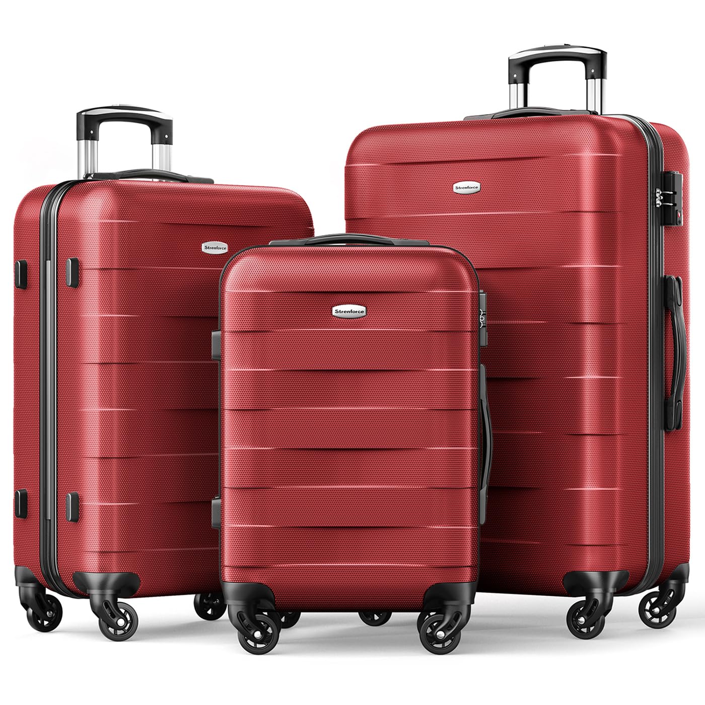 Strenforce Luggage Sets Lightweight Suitcases with Wheels ABS Durable