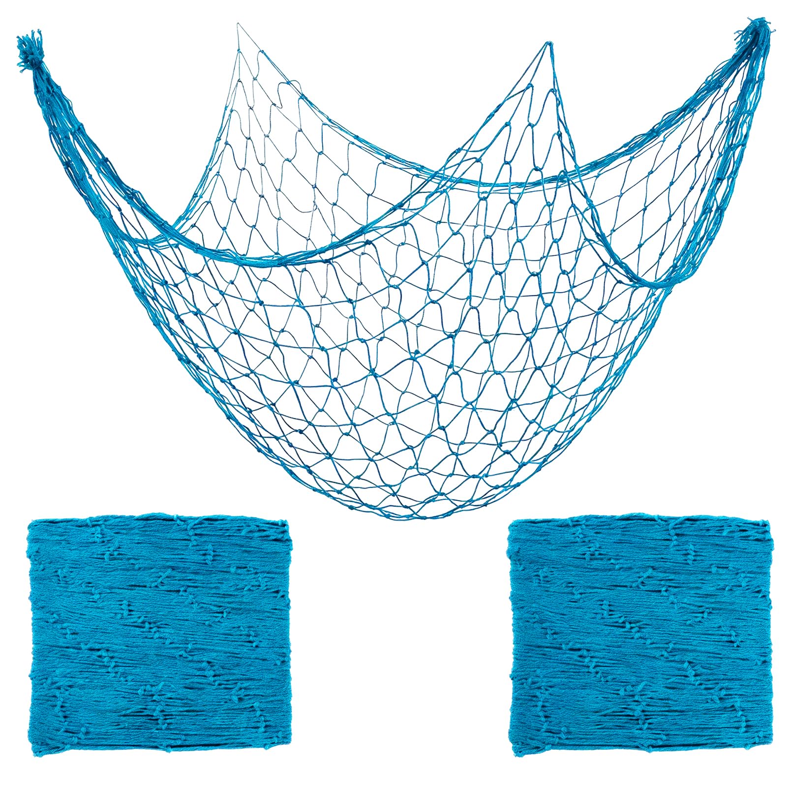 Quilax 2 Pcs Fishing Net Decor, 2×1 M Cotton Fish Net Decorations, Hawaiian Nautical Themed Fish Netting Decor for Bedroom, Bathroom Hanging and Party Decoration — image 1