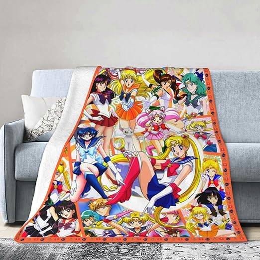 3D Print Funny Anime Blanket Cartoon Flannel Throw Blanket Soft Throw Blankets for Couch Bed Living Room Sofa Bedding M-6 50