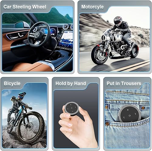 Vista 11 de UltraConnect - Botón de control inalámbrico Bluetooth multimedia con funcionalidad Selfie - Compatible con iPhone y Android - Perfecto para volante