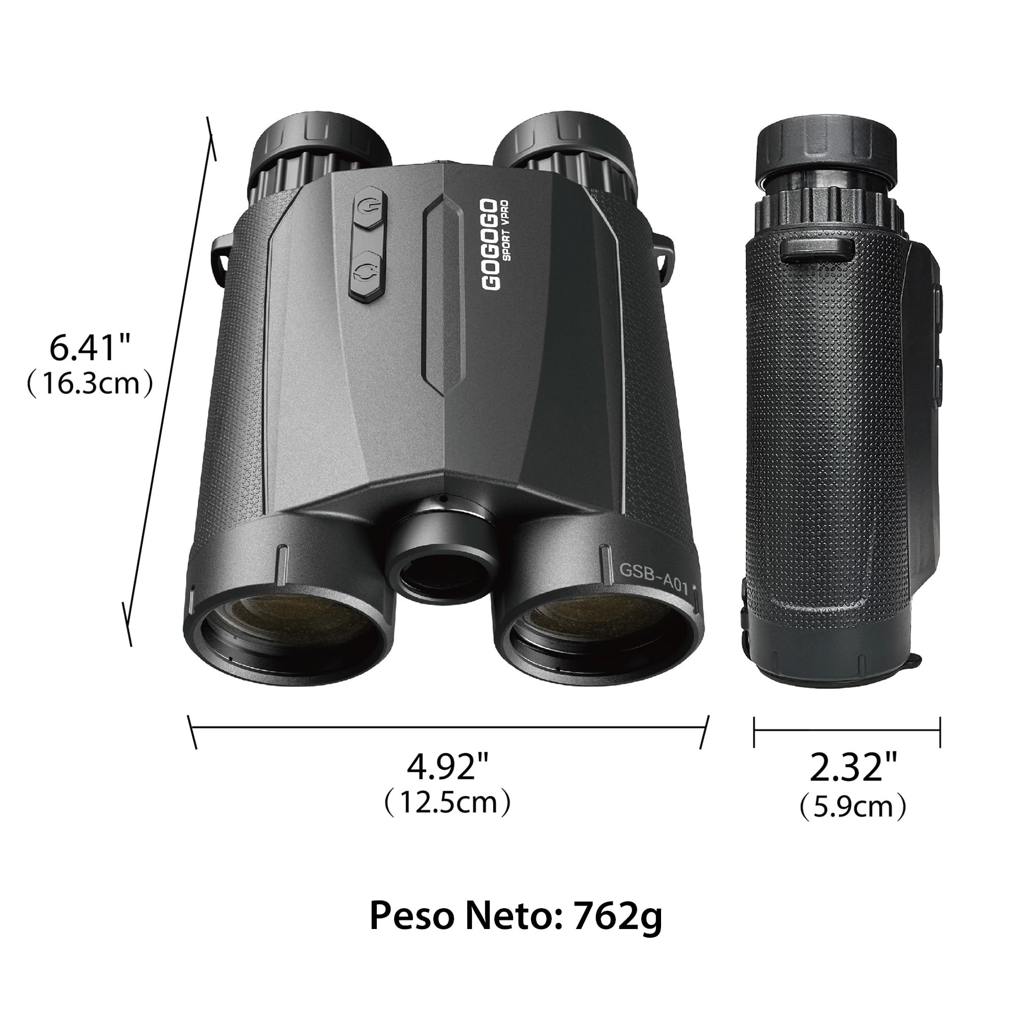 Gogogo Sport Vpro Prismáticos Wildlife 8x42 para Adultos con telémetro (2500 Yardas), BAK4+FMC, Impermeables, prismáticos HD Profesionales Ligeros para Caza, observación de Aves y Senderismo