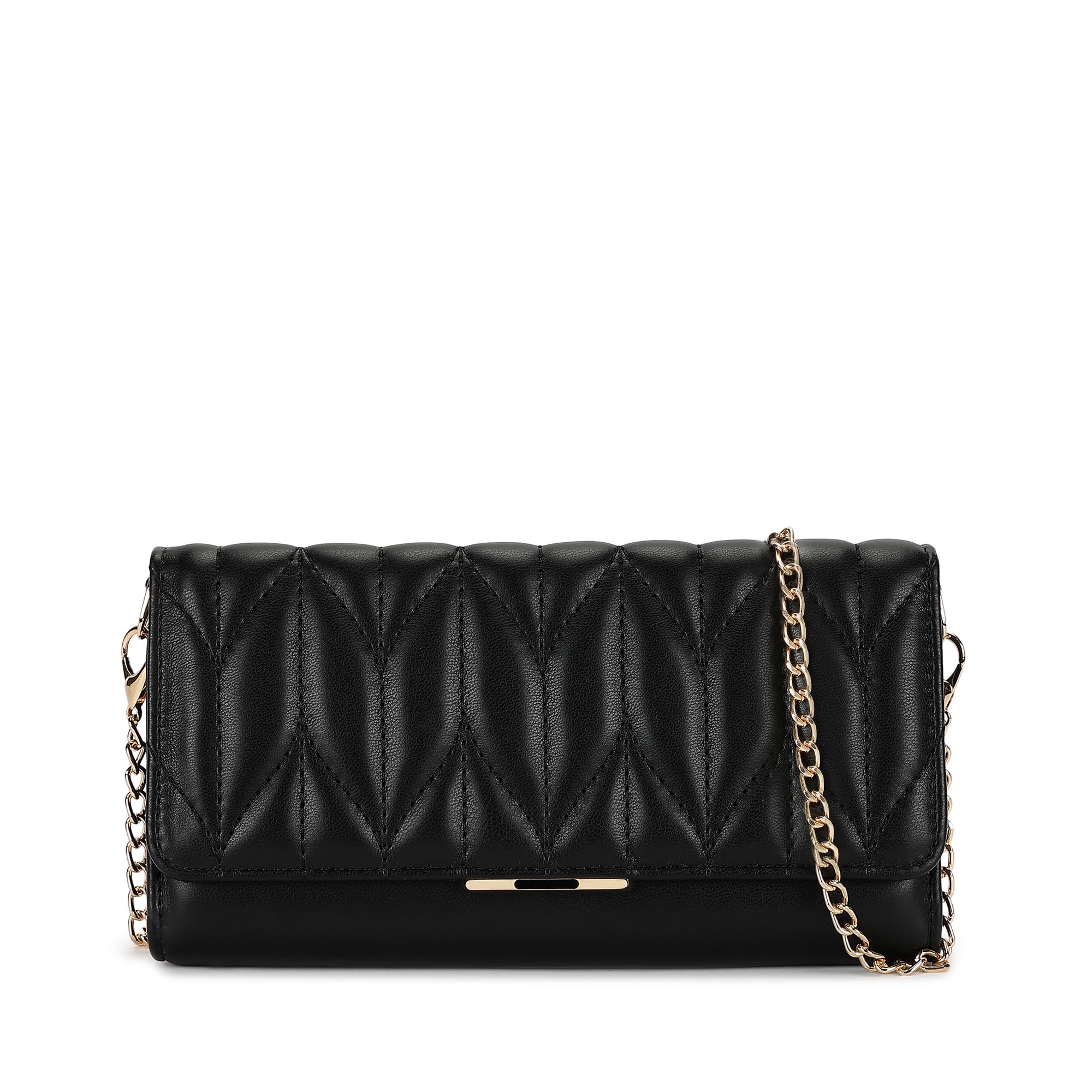 fastrack Zenith Women's Quilted Clutch | Detachable Chain, Card & Cash Slots, Magnetic Flap | Evening Clutch-picture-31