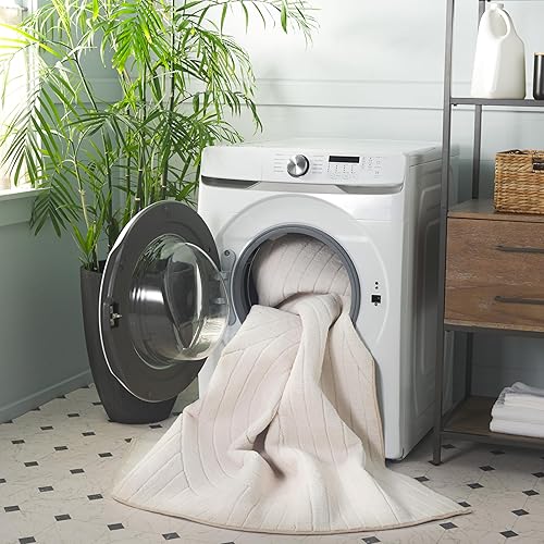 Washable Rug Versailles Collection - 8' x 10', Ivory, Slip