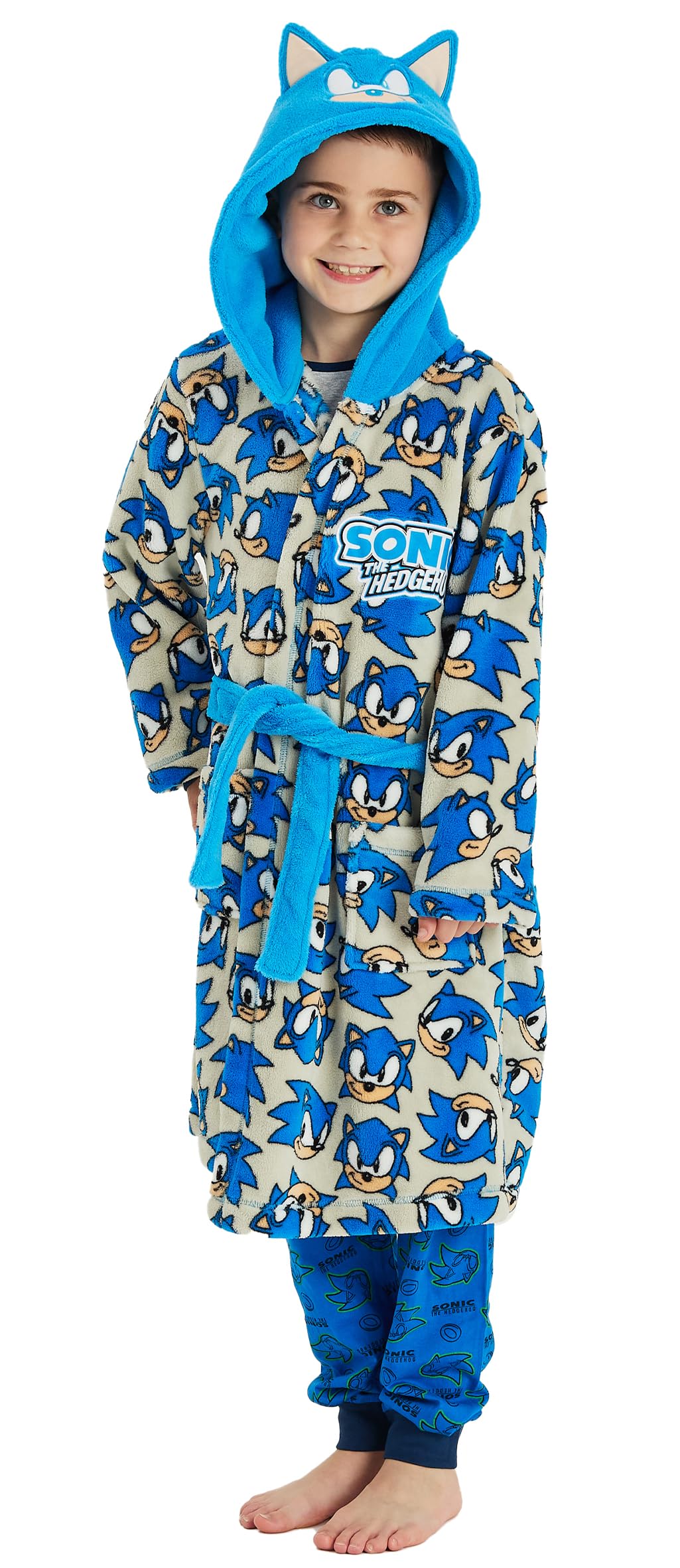 Sonic The Hedgehog Boys Sonic - Patterned Dressing Gown Robe Patterned (Sonic, Patterned, 5-6 Years)