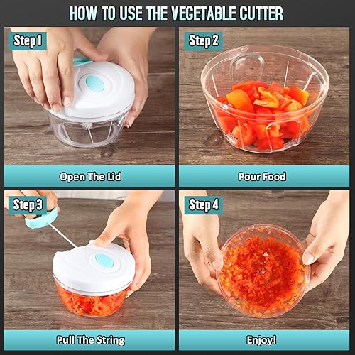 Miniatura 7 de Spinner de ensalada con juego de picador de verduras, cortador de lechuga para preparación de verduras, limpiador de frutas, secadora de verduras,