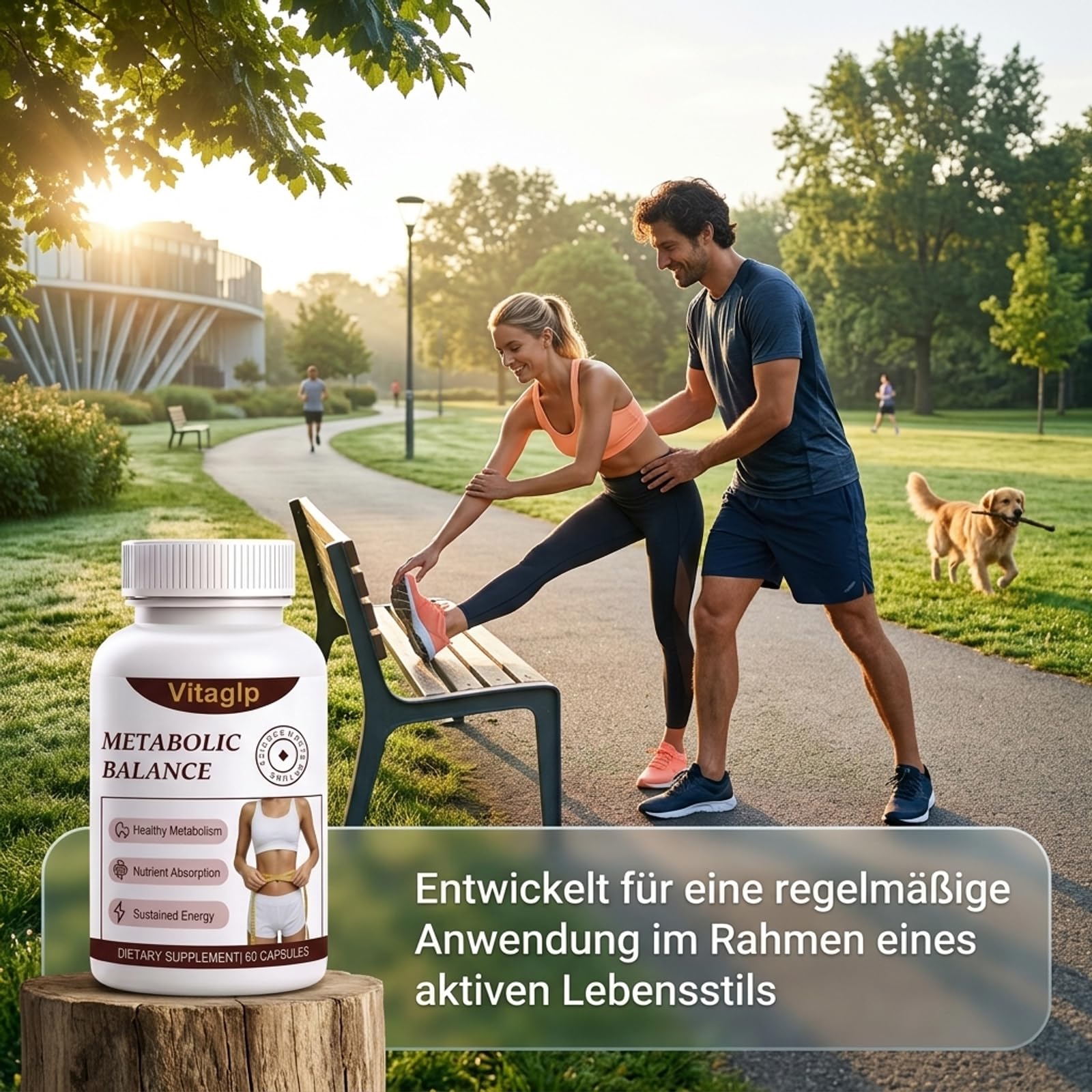 Vitaglp Nahrungsergänzungsmittel – 60 Kapseln – Vita Glp Kapseln Metabolic Balance mit Grüntee-Extrakt, Apfelessig, Ingwer, Zimt, Chrom und Pflanzenextrakten – Für deine Körperliche Balance,3pc