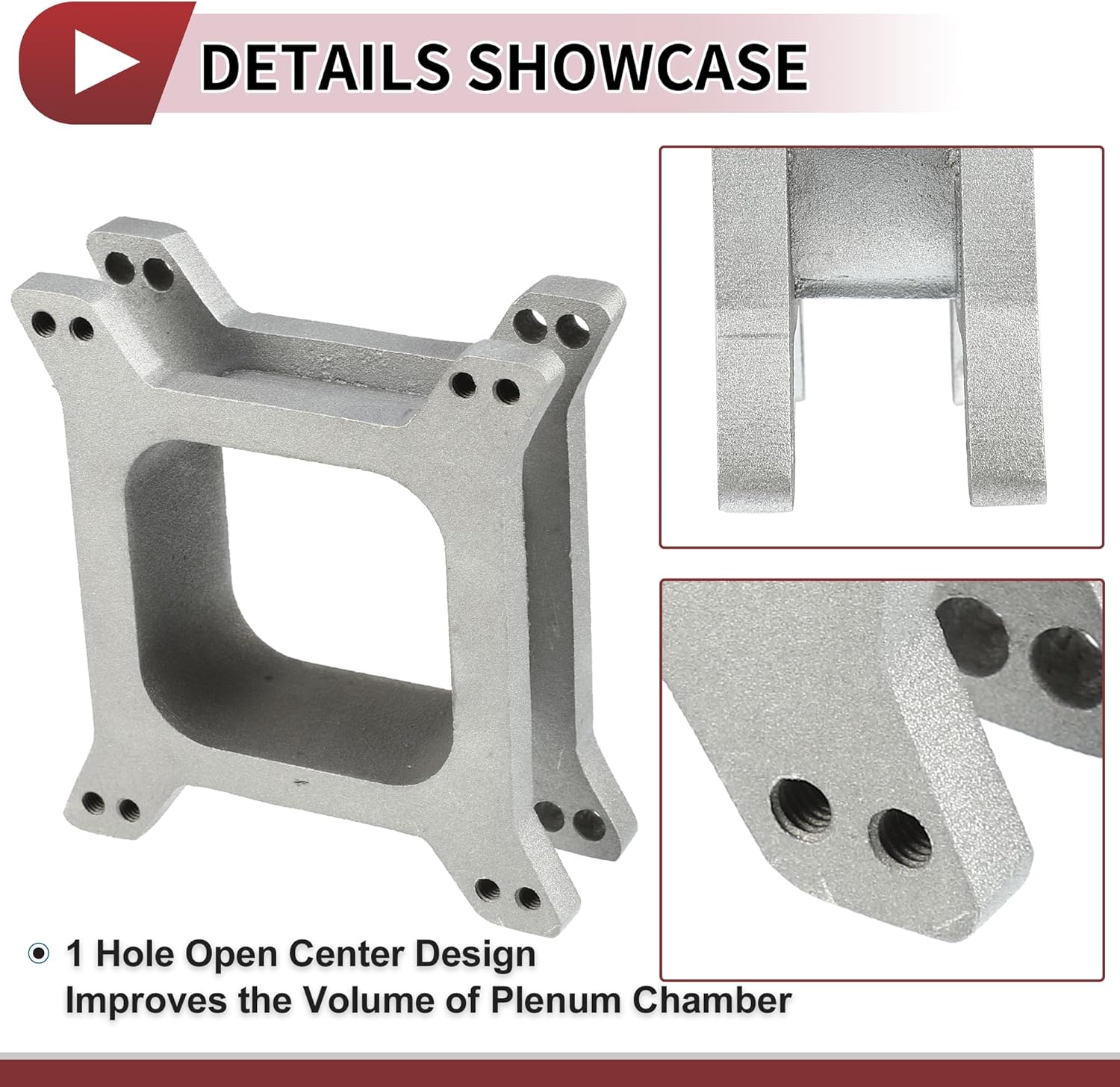 2 Set Carb Spacers 2" Tall Aluminum Alloy Open 4 Brl Square Flange Carb Carburetor Spacer with Gasket Kit