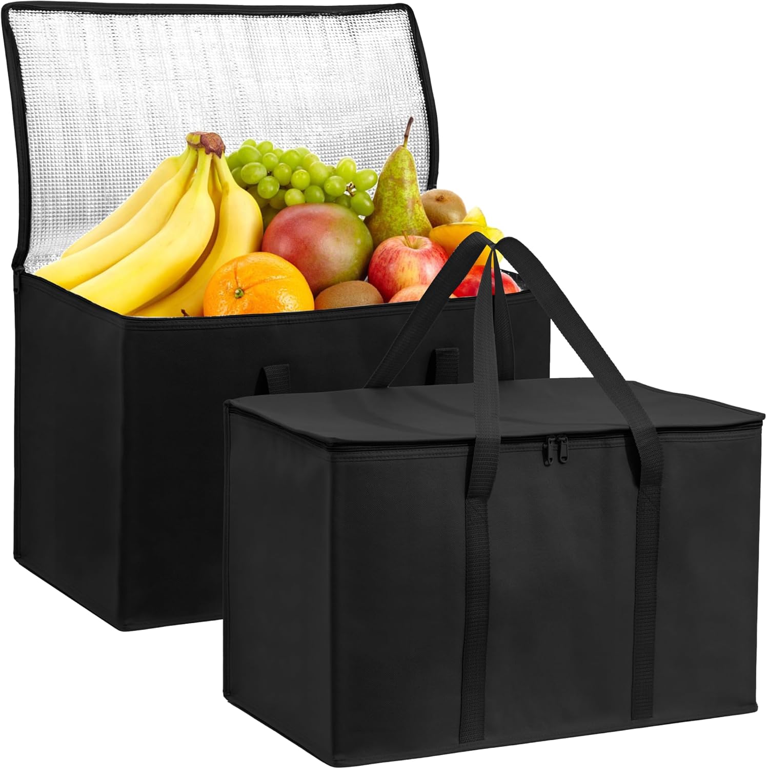 Carrywell (Not Made In China) Insulated Food Delivery and Catering Bags, XXXL Pizza Delivery and Reusable Warming Bag, Thermal Insulation Tote for Hot and Cold Food, Doordash