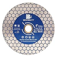 Vista 1 de Rueda de corte de granito de diamante de 5 pulgadas, amoladora angular soldada al vacío de 4.921 in, hoja de diamante para corte seco y húmedo