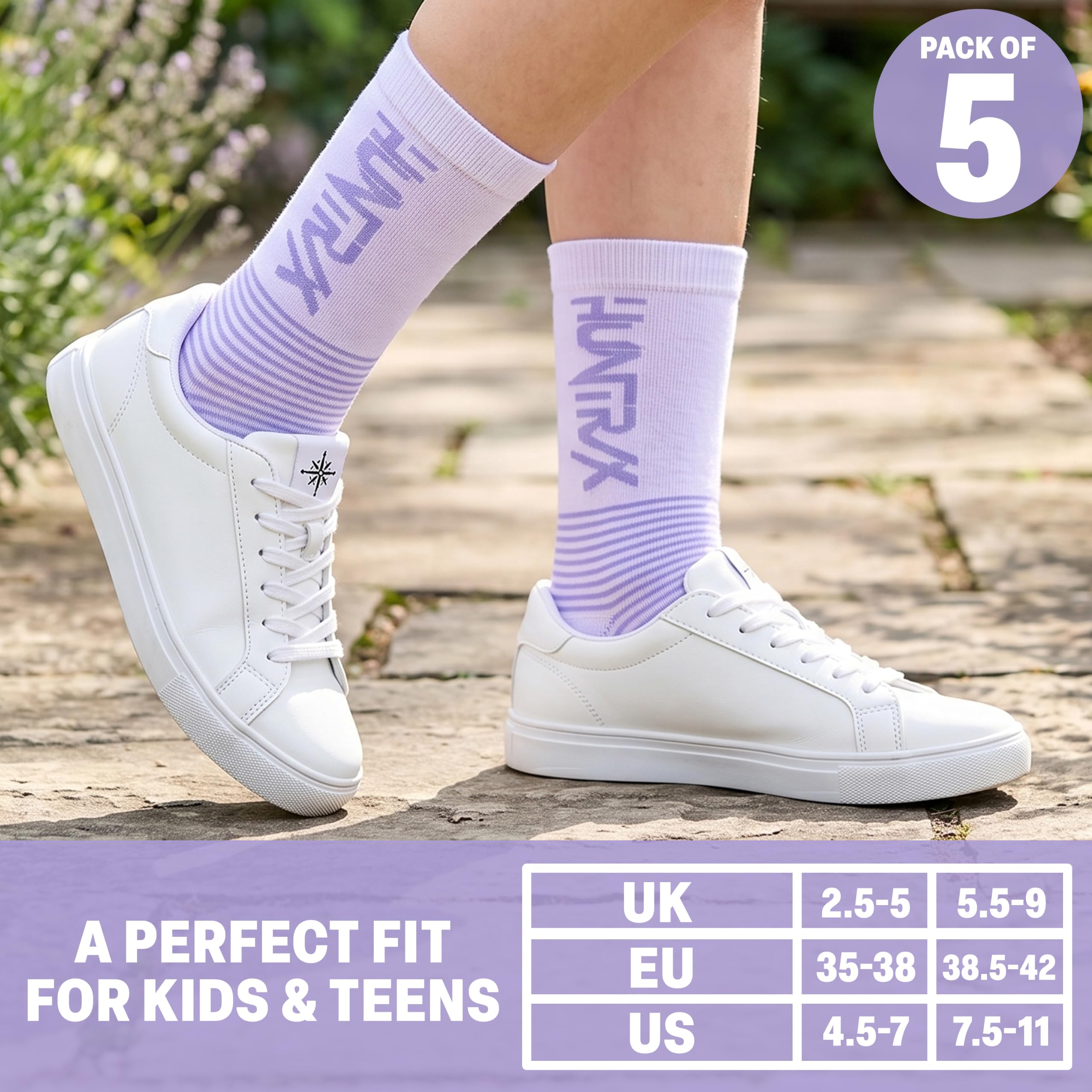 Get Trend Huntrix Kpop Demon Hunters Calzini Bambina e Ragazza, 5 Paia | Calze Divertenti e Colorate con Design di Rumi, Zoey e Mira, Comodi e Traspiranti, Regalo per Bambina