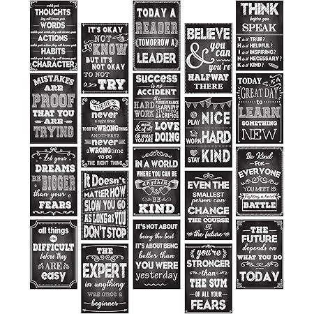 Amazon Com 10 件勵志教室海報工業風別緻公告板海報層壓勵志名言正面海報適用於學校辦公室家居牆壁藝術裝飾12 X 16 英吋 約40 6 X 40 6
