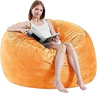 Vista 10 de Silla de Puf de 3 Pies - Sillas de Puf para Adultos, Sofá de Muebles de Sala de Estar con Funda de Microfibra Suave, Sillón Esponjoso Redondo