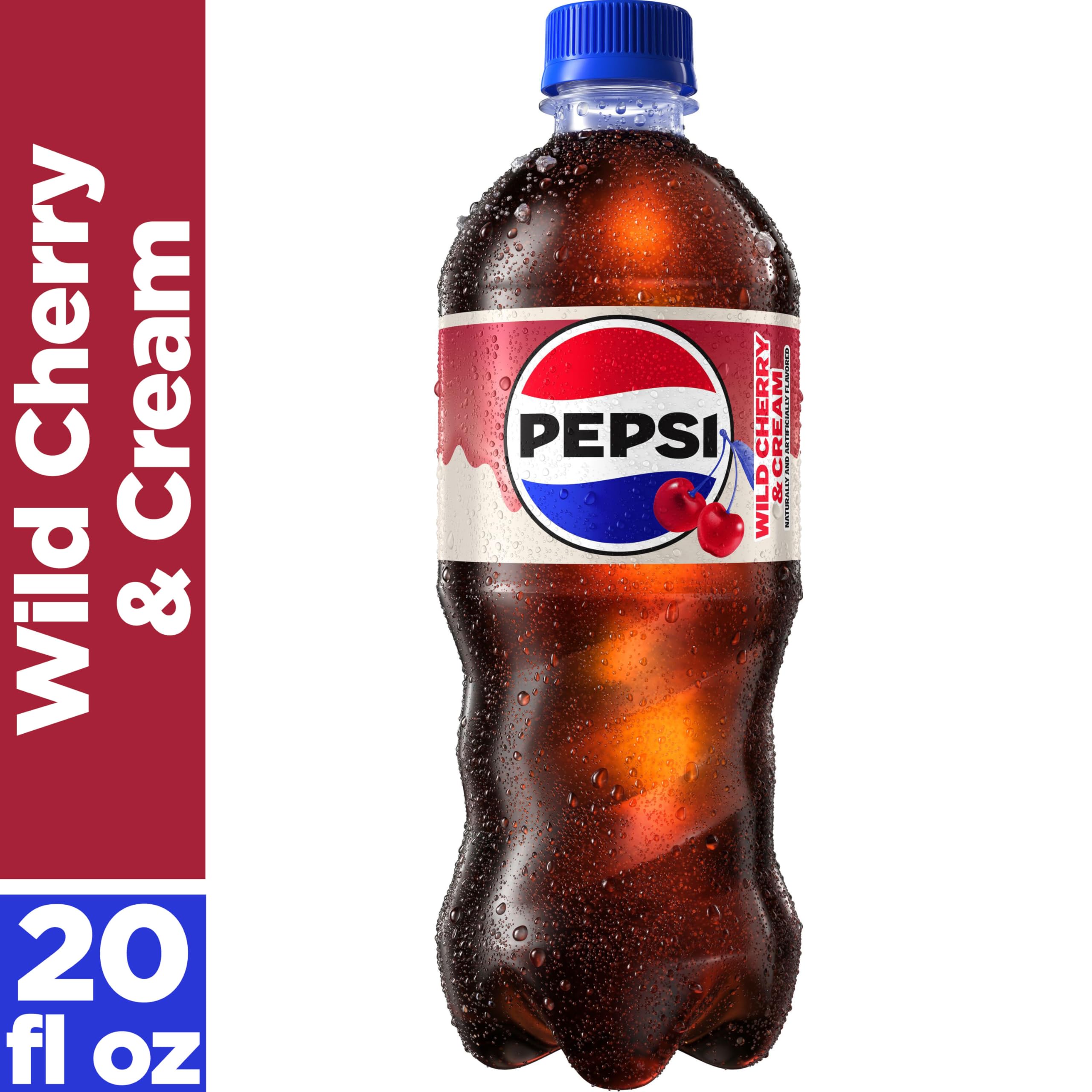 Pepsi Cola Soda Pop, Wild Cherry & Cream, 20 fl oz Bottle
