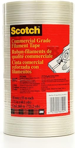 Miniatura 1 de Scotch - Cinta de filamento 897, transparente, 0.709 in x 180.4 ft, 5 mil