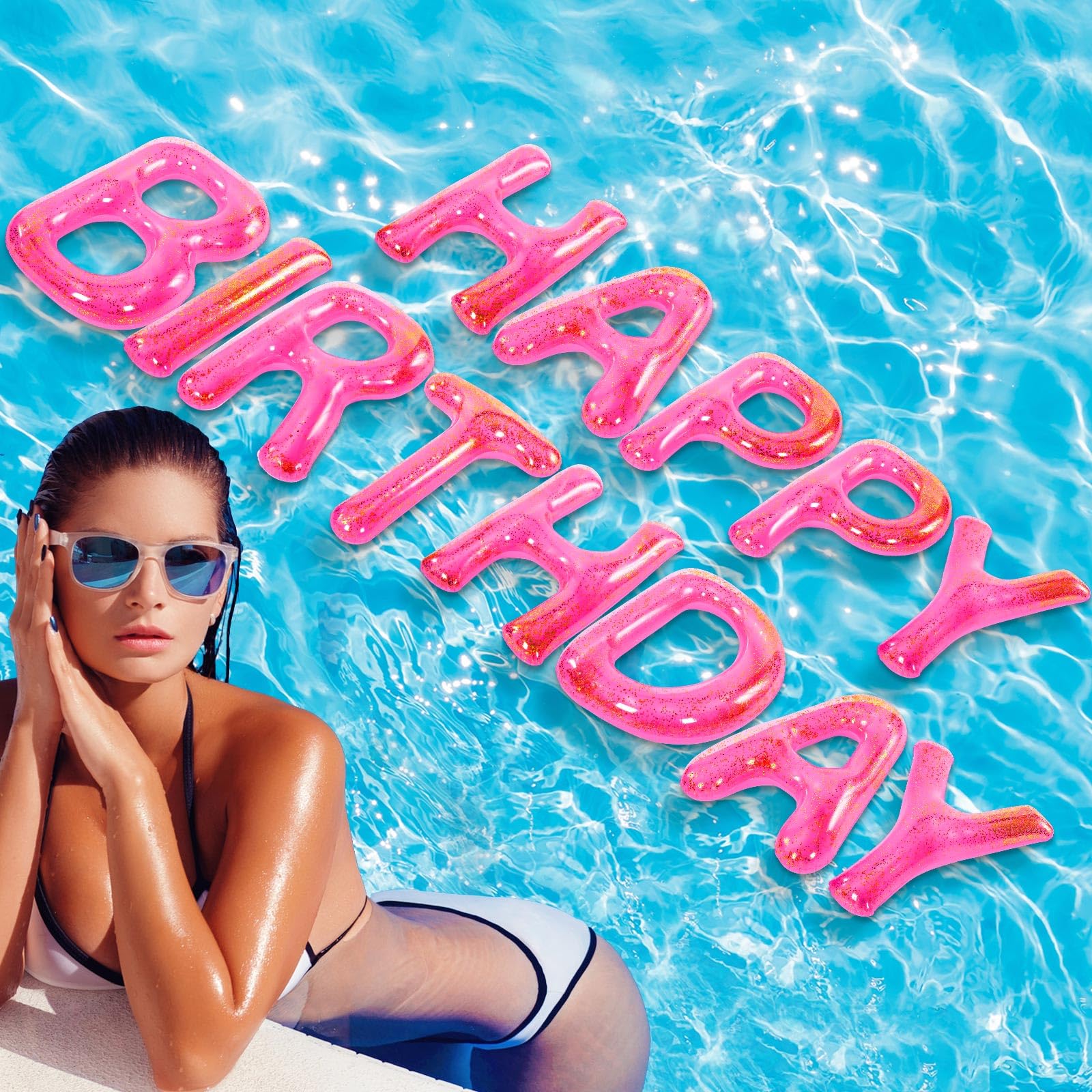 Photo 1 of Shappy Happy Birthday Pool Floats Balloon, 30'', Pink