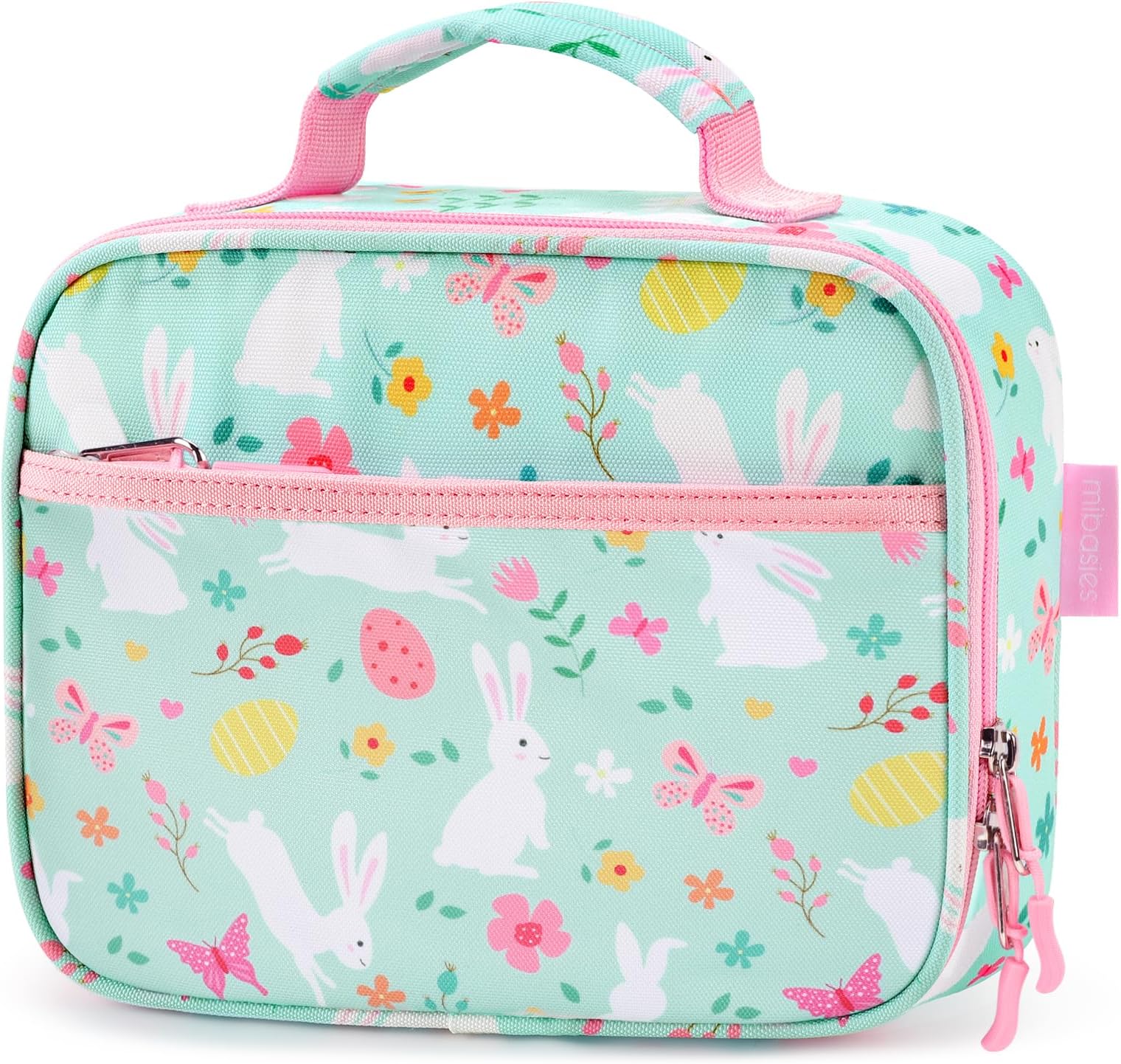 mibasies Kids Lunch Box for Girls Toddler, Insulated and Reusable Lunch Bag for School, Rabbit