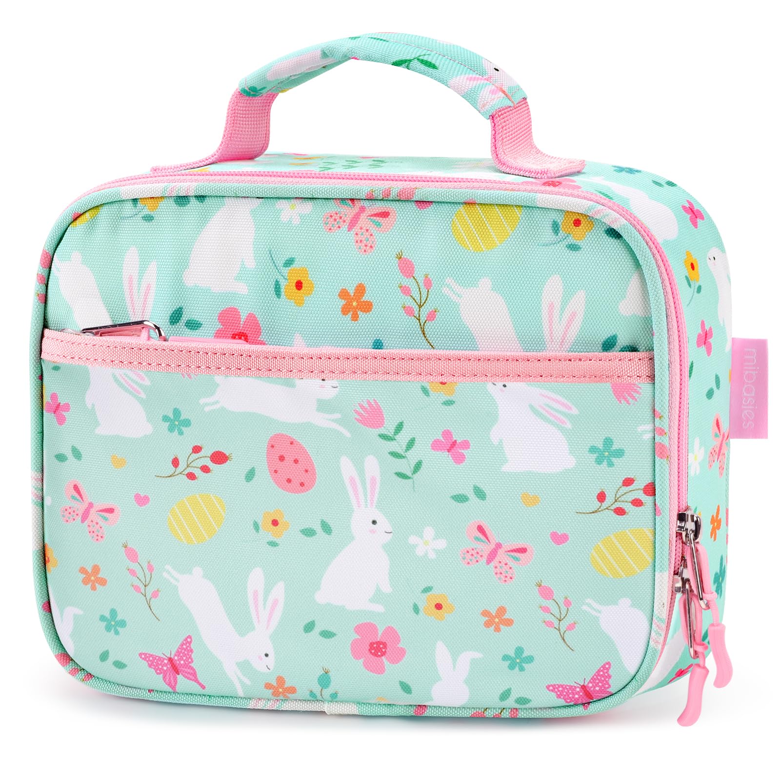 mibasies Kids Lunch Box for Girls Toddler, Insulated and Reusable Lunch Bag for School, Rabbit