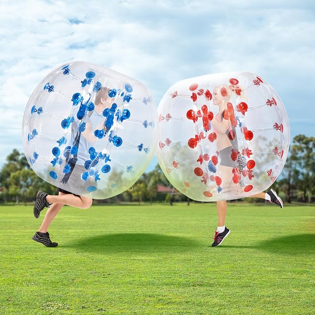 Foto 8 de 8 de VEVOR Bola de Choque Inflable 2 Piezas 1,2 m x 1,03 m Bola de Colisión Humana y Rebote de Burbujas Cuerpo…