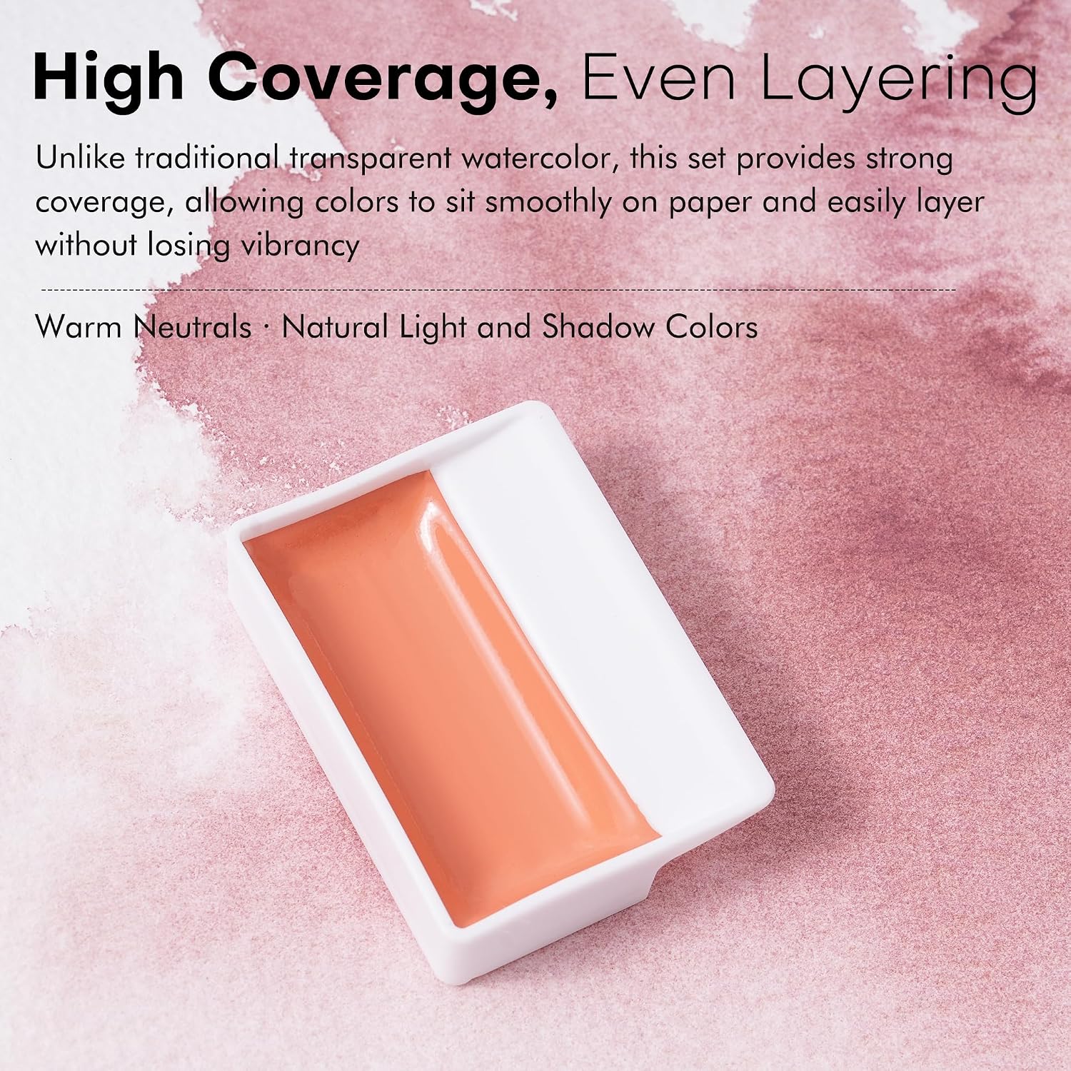 Fuumuui 24-Color Opaque Semi-Solid Watercolor Paint Set - Warm Terracotta