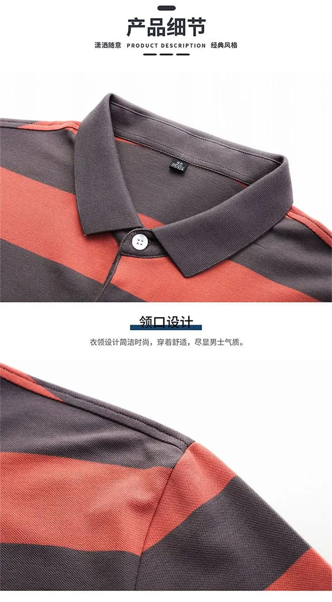 Polo de manga corta para hombre, a rayas, de algodón, con solapa, holgado, de secado rápido, para negocios