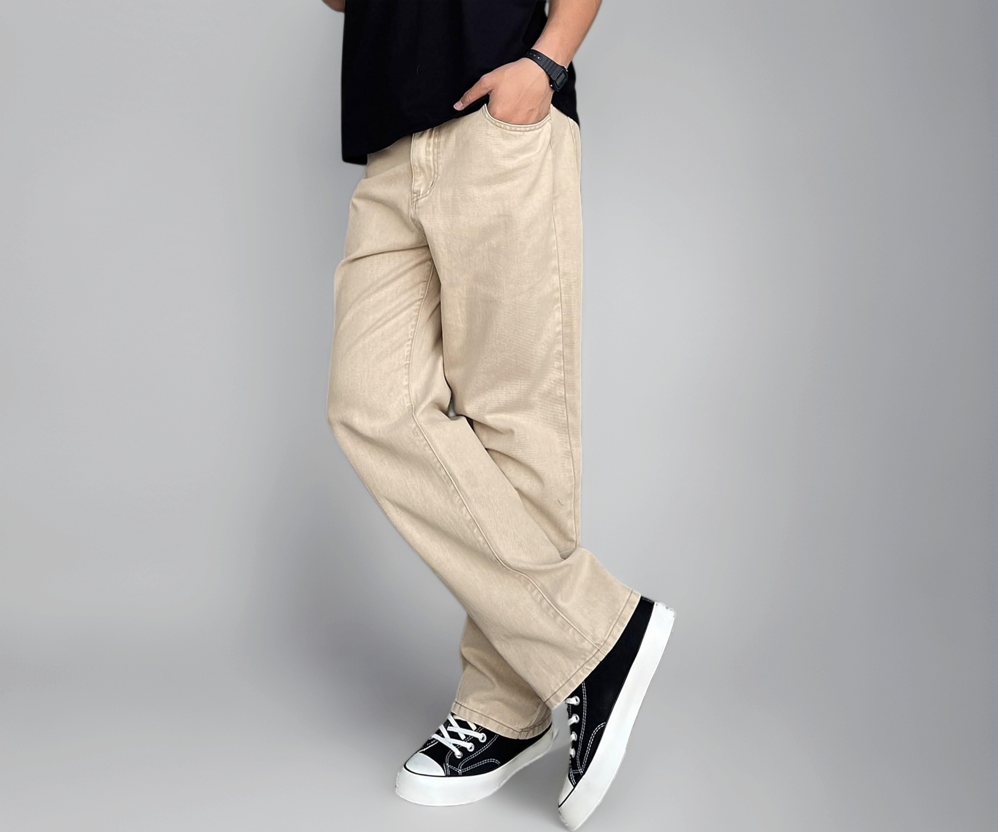 URBAN POCKETS Men's Loose Fit Blue Jeans U-10-17 - Image 1