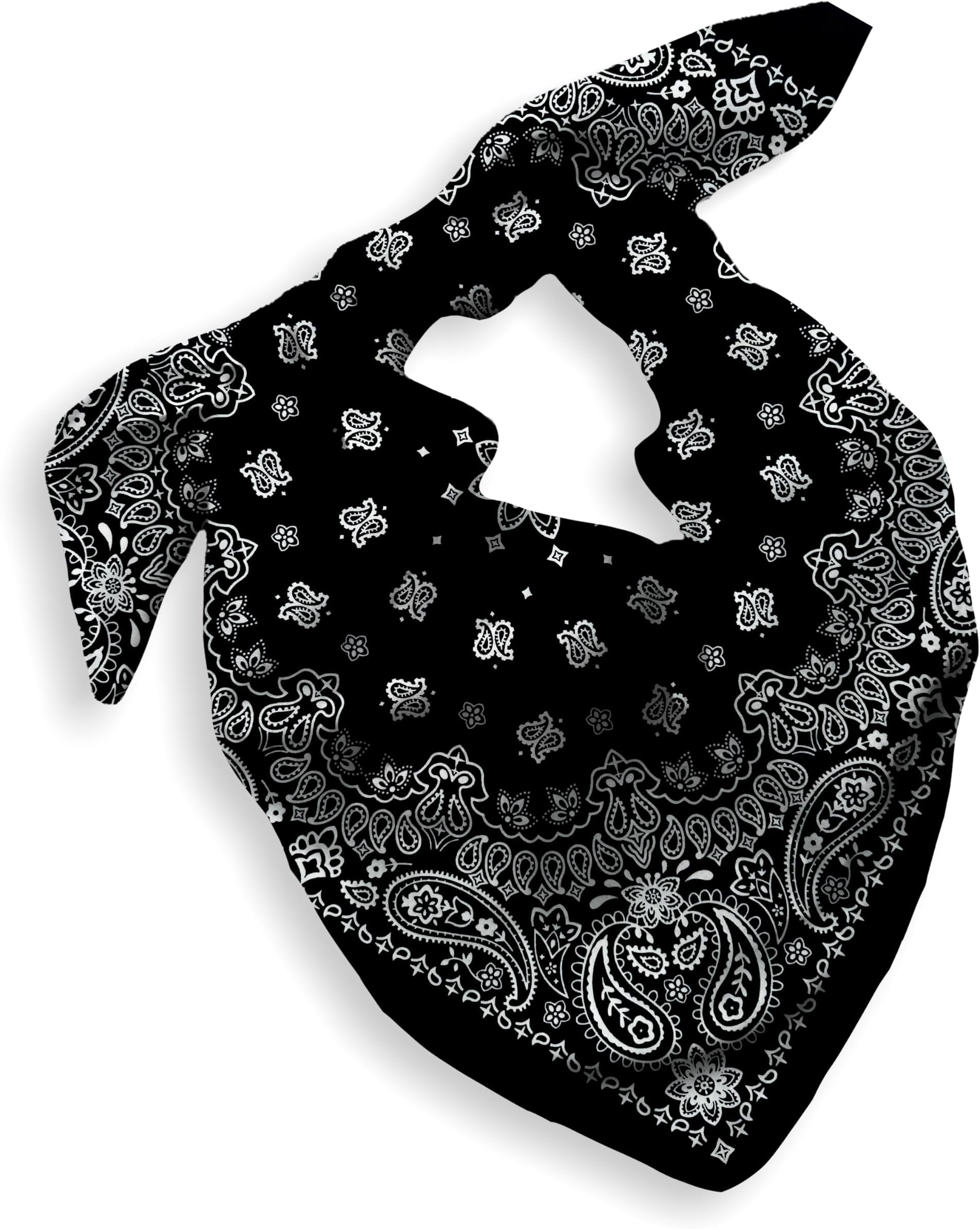Gift Packaging Bandana for Men Women - 100% Cotton, Paisley, 22x22 In, 1 Pack - Large Bandanna Handkerchief Cowboy Hanky