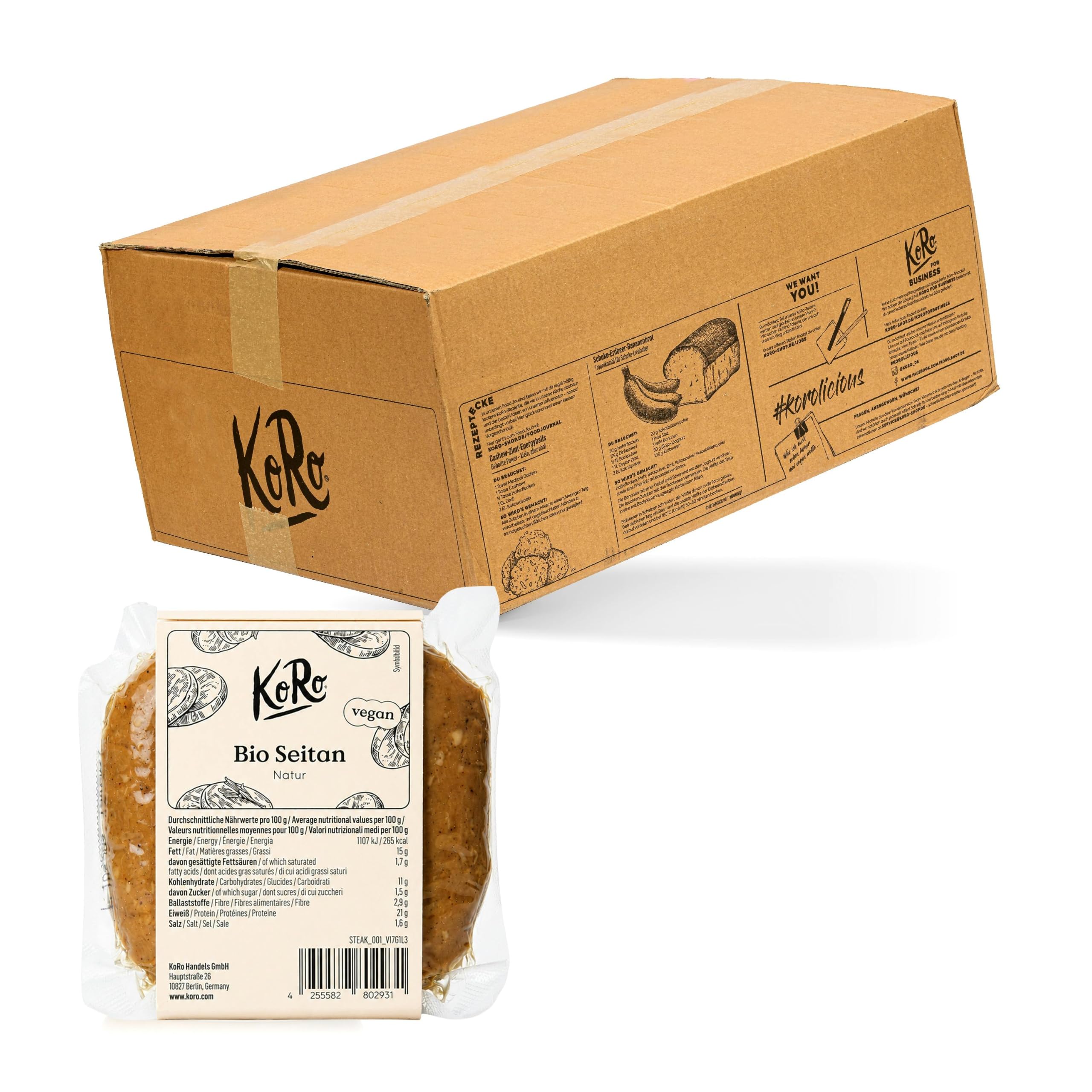 KoRo - Steak de seitan vegan bio 12 x 250 g