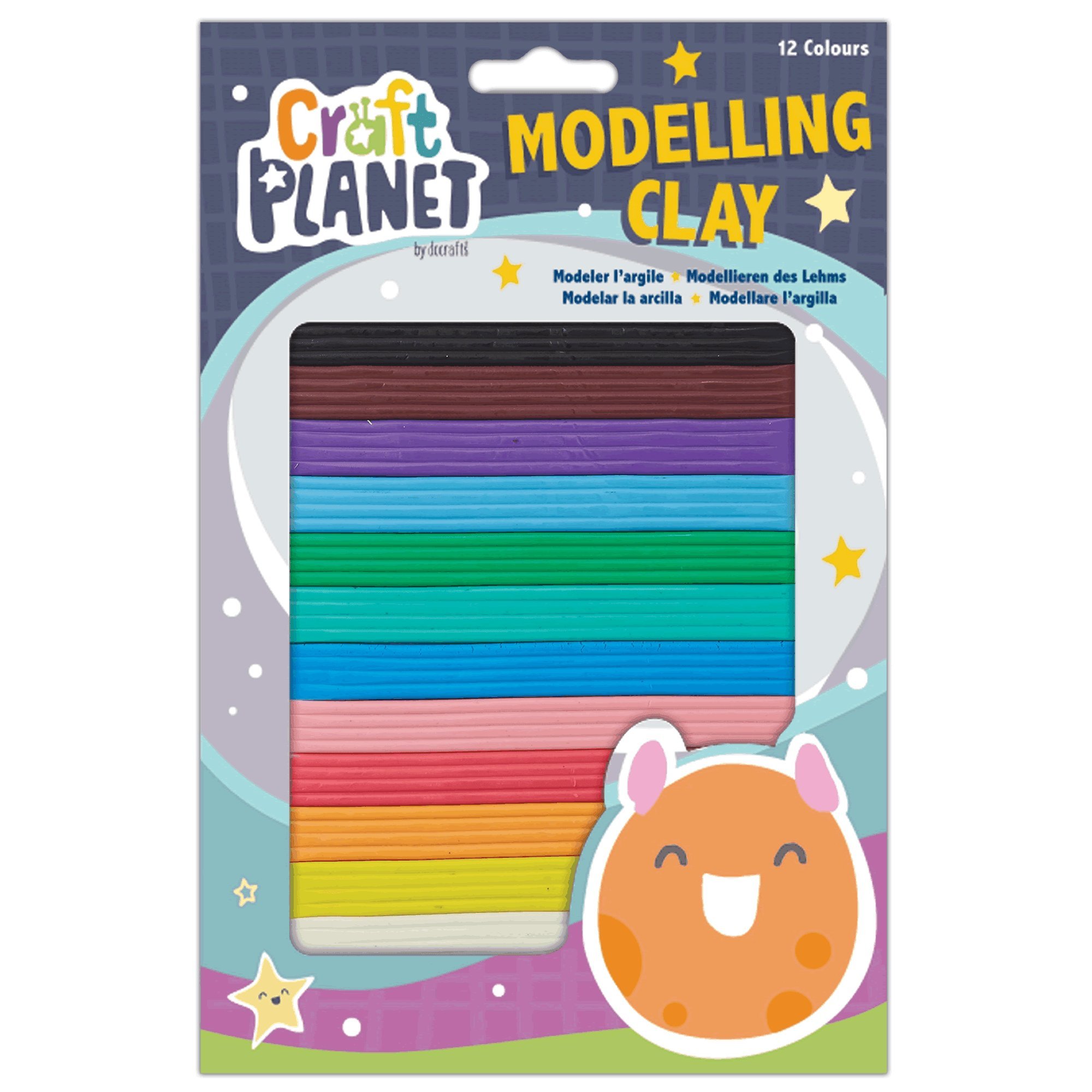 Craft Planet Modelling Clay - 12 Colours for Model Making, Plasticine, Playdoh Alternative, Toys, Jewellery Making, Figures & Characters, Gifts