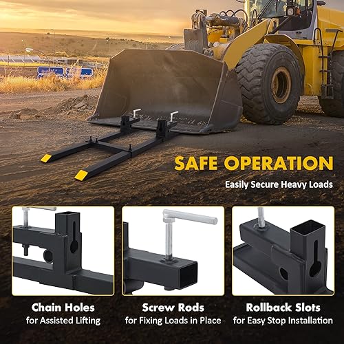 Miniatura 3 de Orion Motor Tech - Tenedores de palé con abrazadera de 60.0in para carga de cubos, tractores, etc.