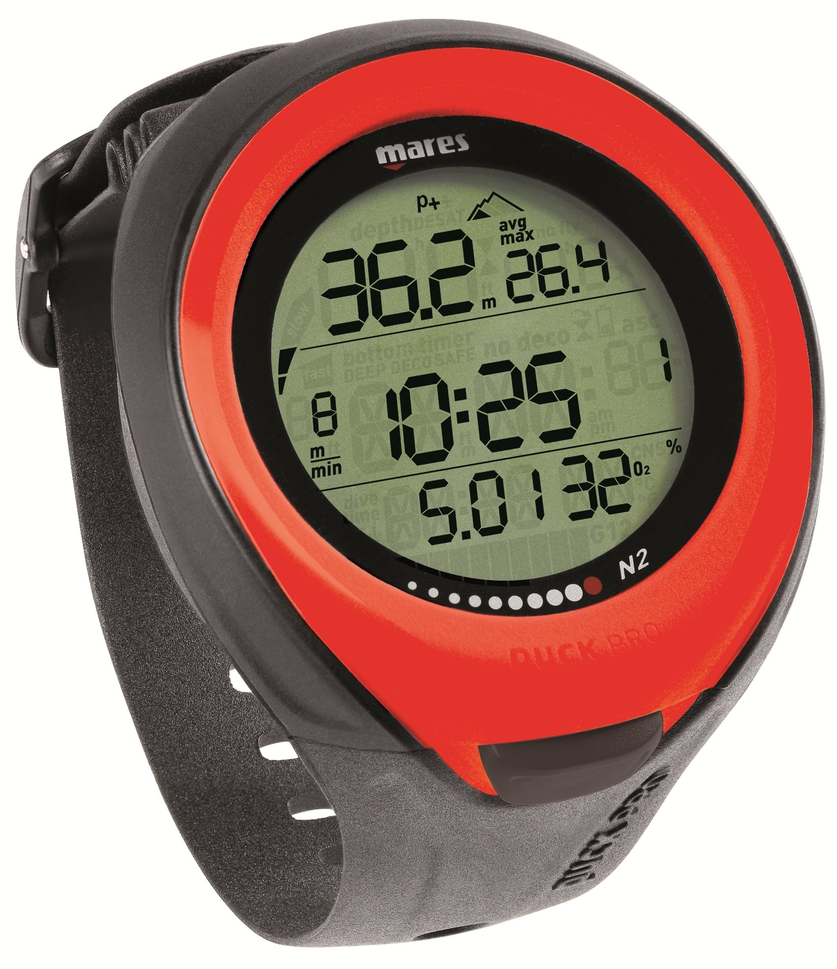 Mares Puck Pro Color, Computer per Immersioni, Adulto, Rosso