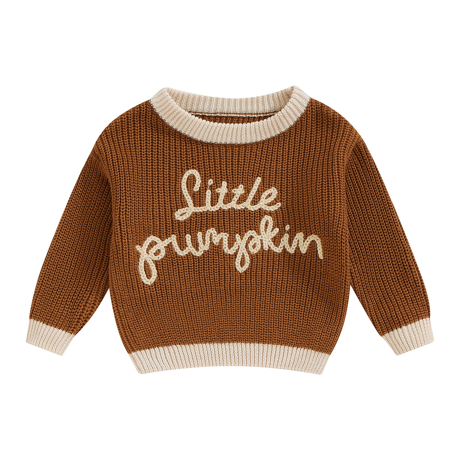 LSFYSZD Toddler Baby Girls Boys Halloween Pumpkin Sweaters Long Sleeve Crew Neck Winter Warm Knitwear Pullover Jumpers Top — view 188