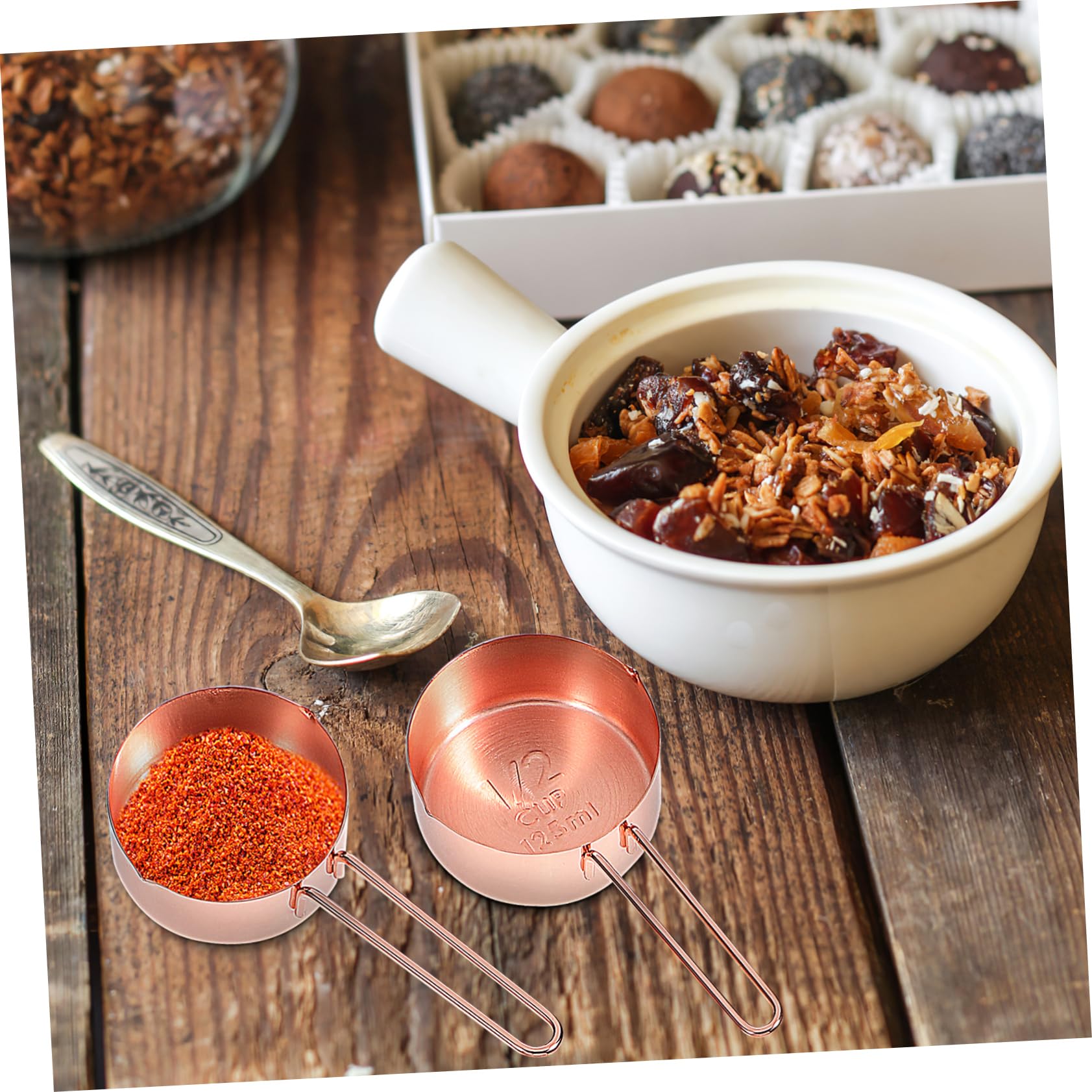 IMIKEYA Misurini e Misuratori Da Cucina Inossidabile Con Frusta Rotante Tazze e Cucchiai Per Dolci Facile Da Pulire Accessori Per Cottura e Preparazioni Alimentari