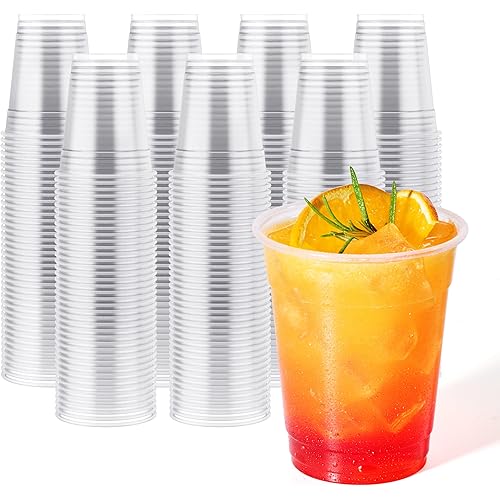 JOLLY CHEF 390 Pack 12 oz Clear Plastic Cups,Disposable Cups Drinking Cups for Ice Coffee,Milkshake, Cold Drinks