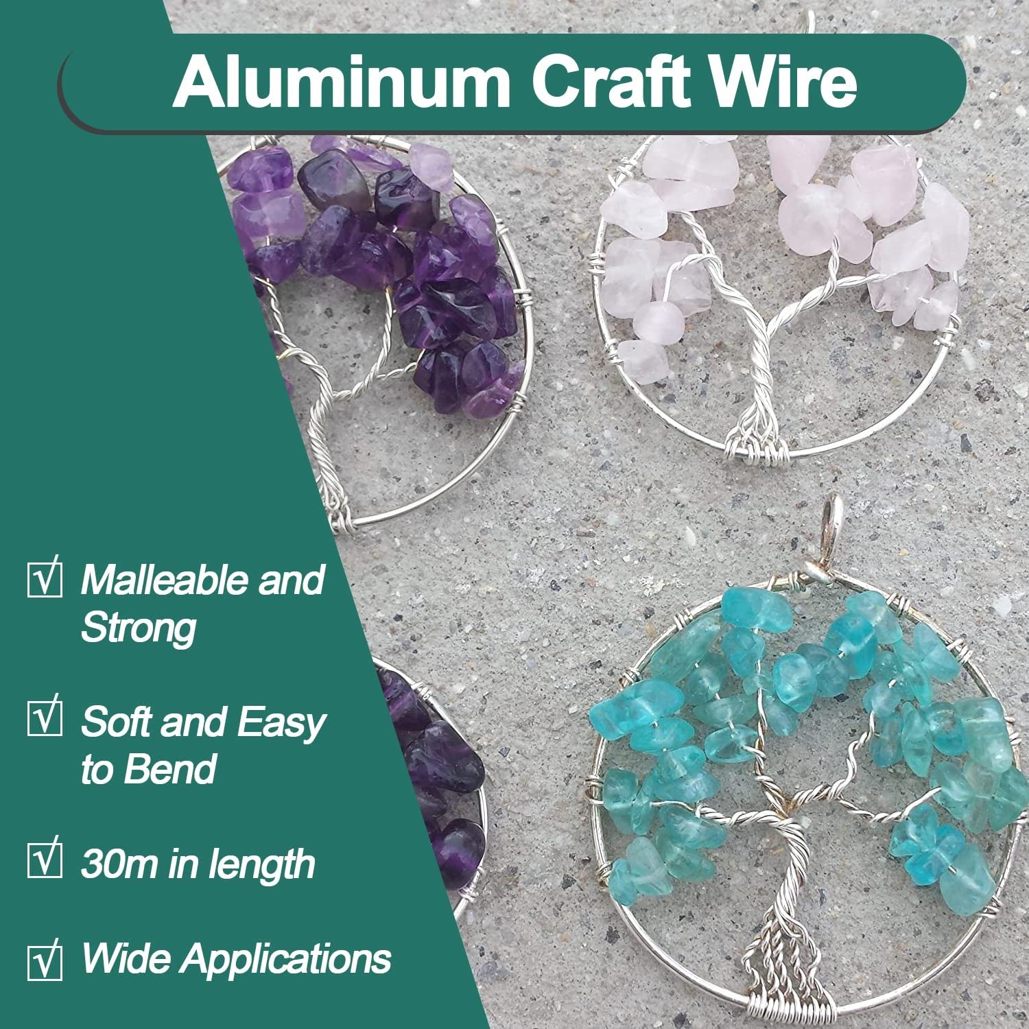 1mm Aluminum Craft Wire Roll - 30m Flexible DIY Sculpting Metal Wire for Jewelry Making,(1mm)