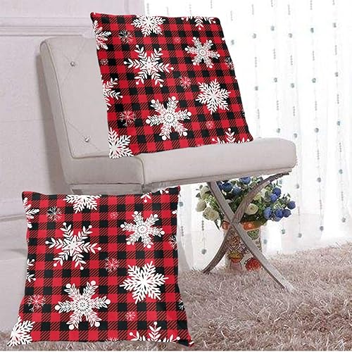 Miniatura 9 de Juego de 2 fundas de almohada decorativas de 16 x 16 pulgadas, diseño de copos de nieve, protector de almohada suave, decoración moderna del hogar