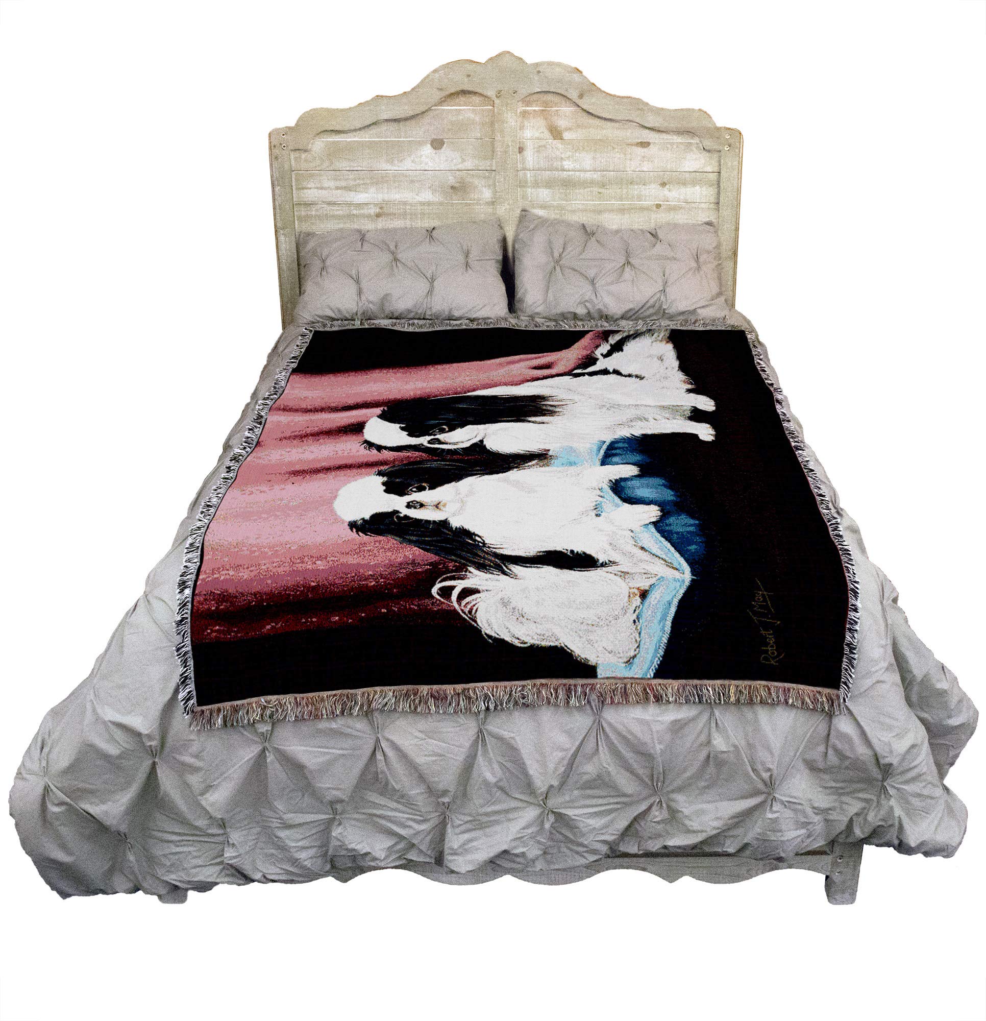 Pure Country Weavers Japanese Chin Blanket by Robert May - Gift for Dog Lovers - Tapestry Throw Woven from Cotton - Made in The USA (72x54)