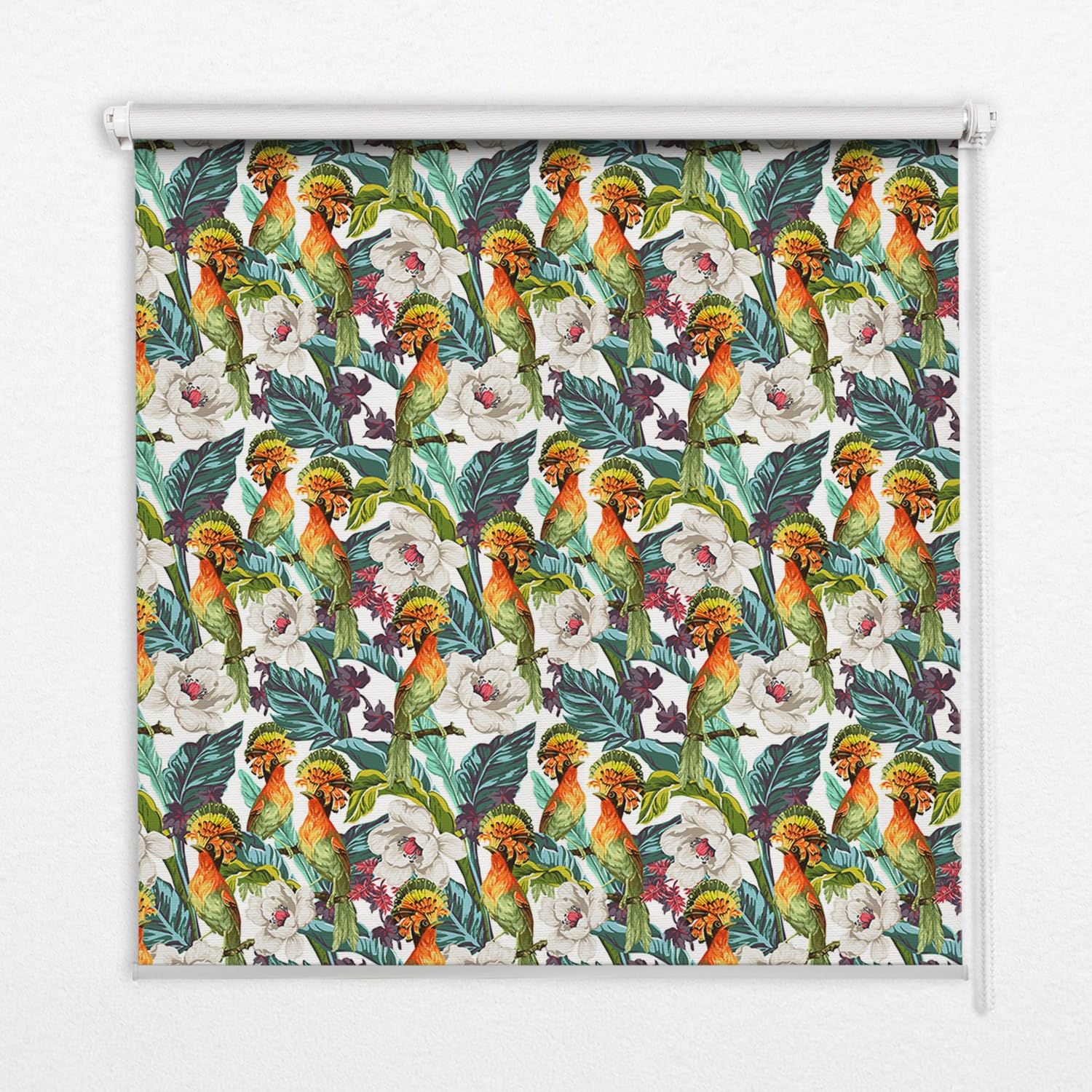Store enrouleur sans perçage Tulup perméable de 50x50 cm avec motif floral