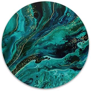 Atufsuat Mouse Pad, Premium-Textured Small Round Mousepad 7.9 x 7.9 Inch, Cute Mouse pad for Wireless Mouse, Waterproof Non-Slip Rubber Base Mouse Mat for Laptop PC Office Women Men Kids, Teal Ocean